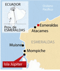 Extraído de Diario El Universo - Mapa Isla Jupiter